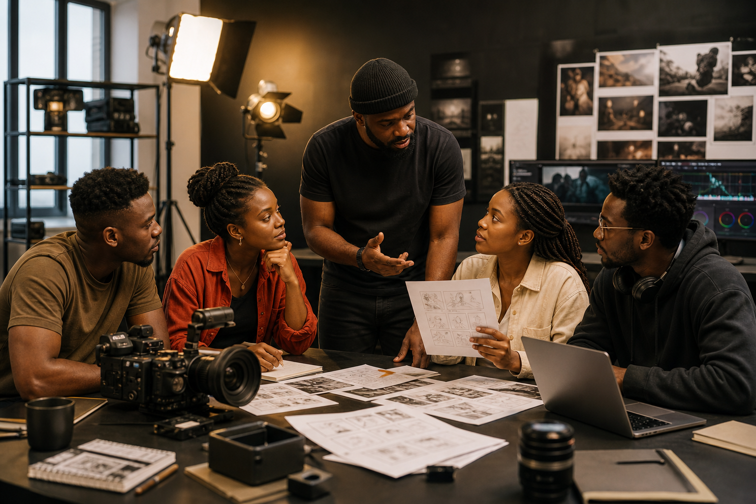 Creative professionals collaborating in a leadership workshop
