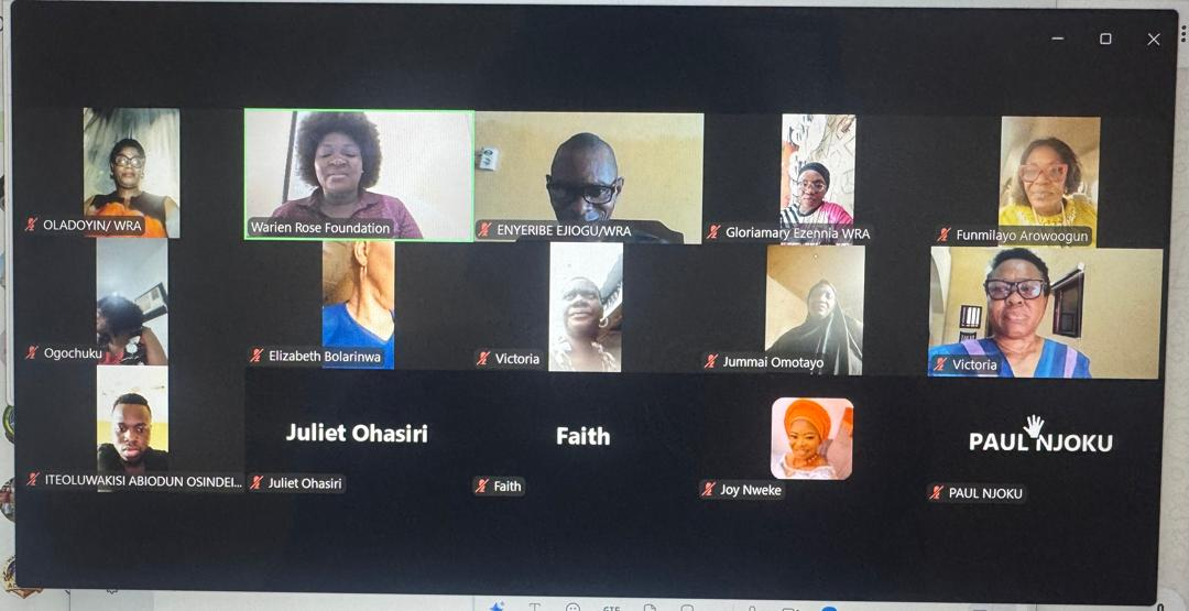 Virtual training session with Warien Rose Academy participants