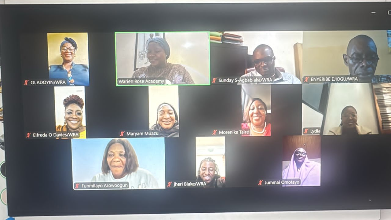 Virtual training session with Warien Rose Academy faculty and participants