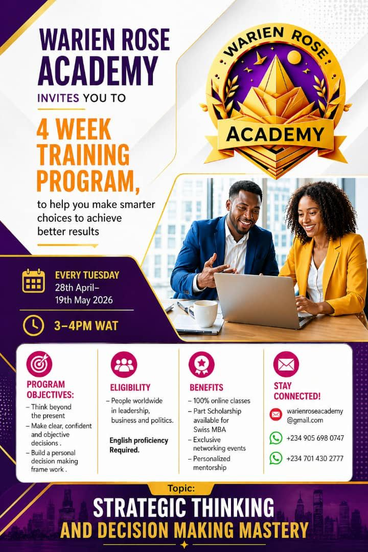 Strategic Thinking and Decision Making Mastery &ndash; 4-week training programme flyer